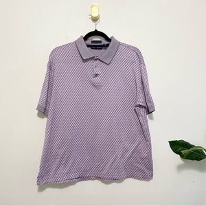 Grant Thomas Purple Short Sleeve Diamond Plaid Polo Top
